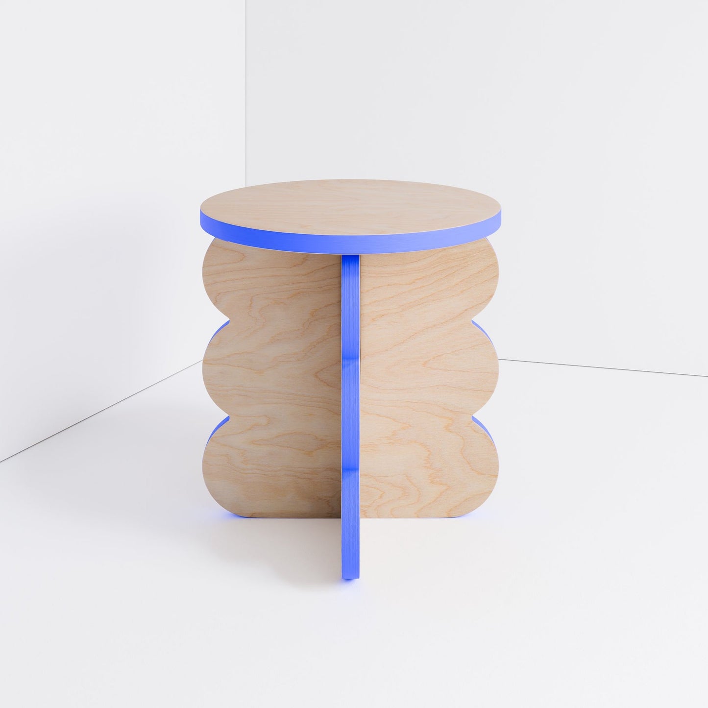 wavy chair runde Sitzfläche - moderner Beistelltisch/ Hocker aus Holz