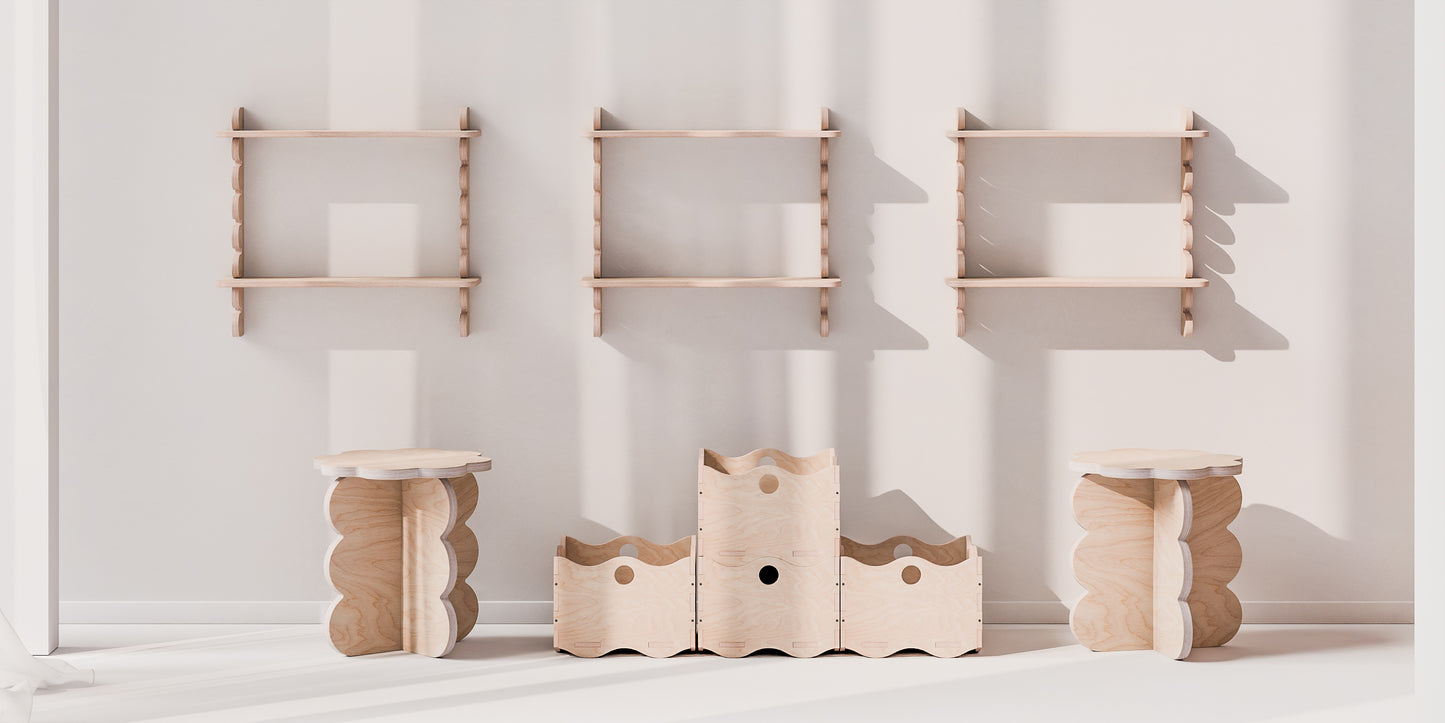 DIY modulares Wandregal aus Holz - Bauanleitung + Schnittmuster