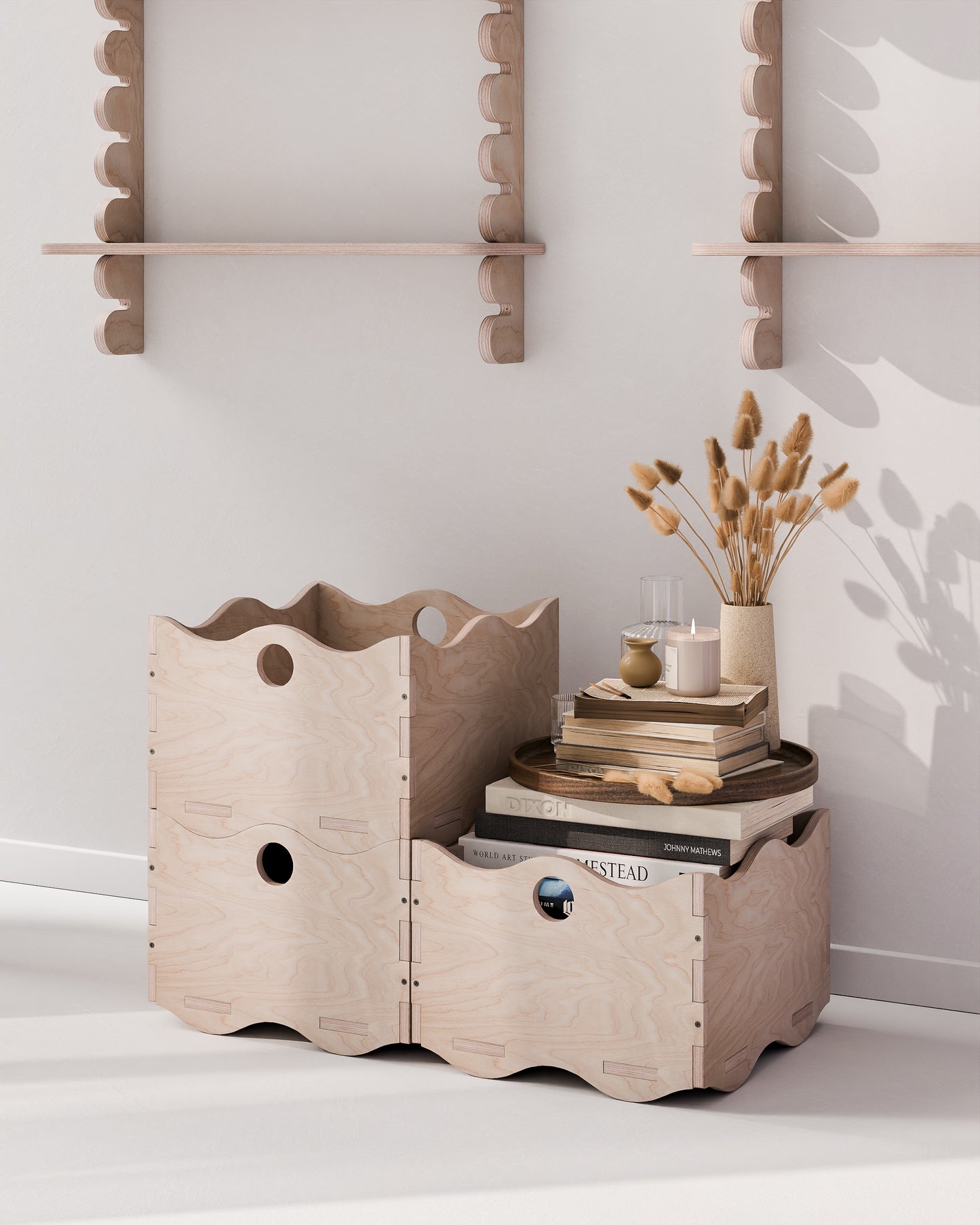 modulare Holz Box zum stapeln