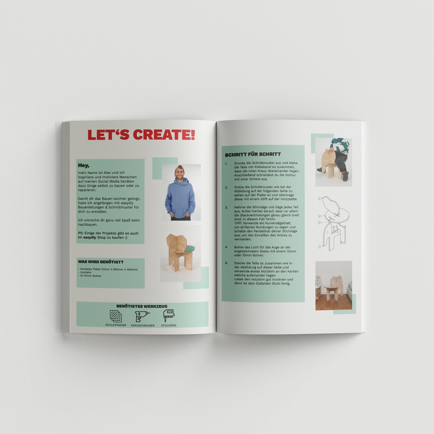 DIY Elefanten Stuhl für Kinder Bauanleitung + Schnittmuster