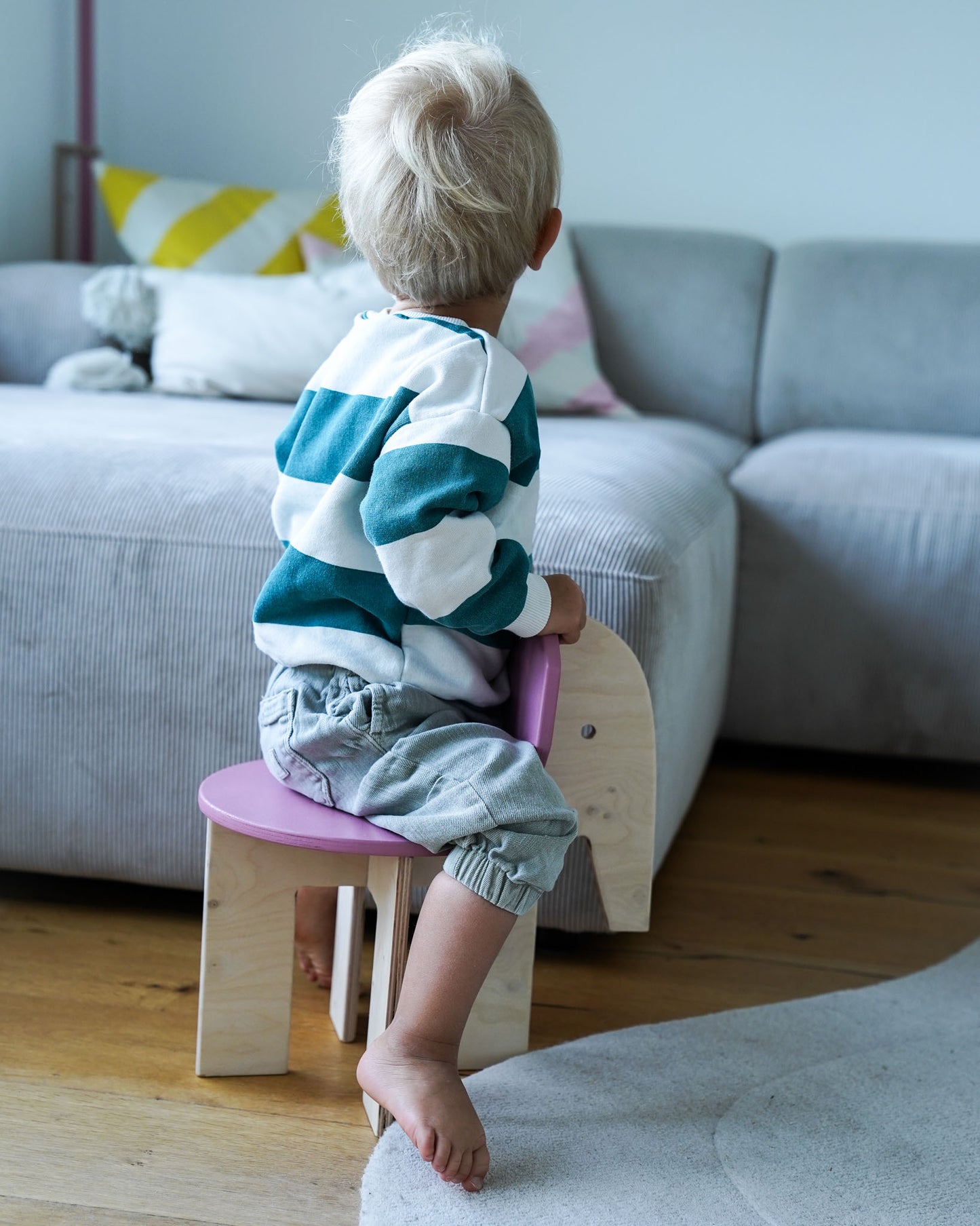 Elefanten Kinderstuhl aus Holz zum zusammenstecken