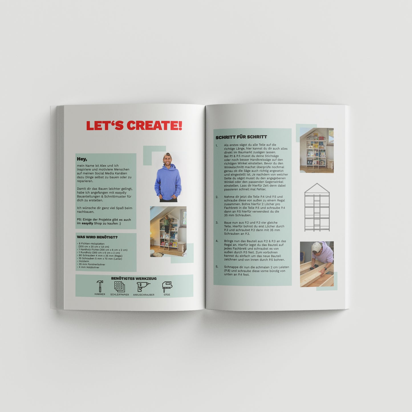 DIY Bücherregal für Kinder in Haus Optik - Schritt für Schritt Bauanleitung