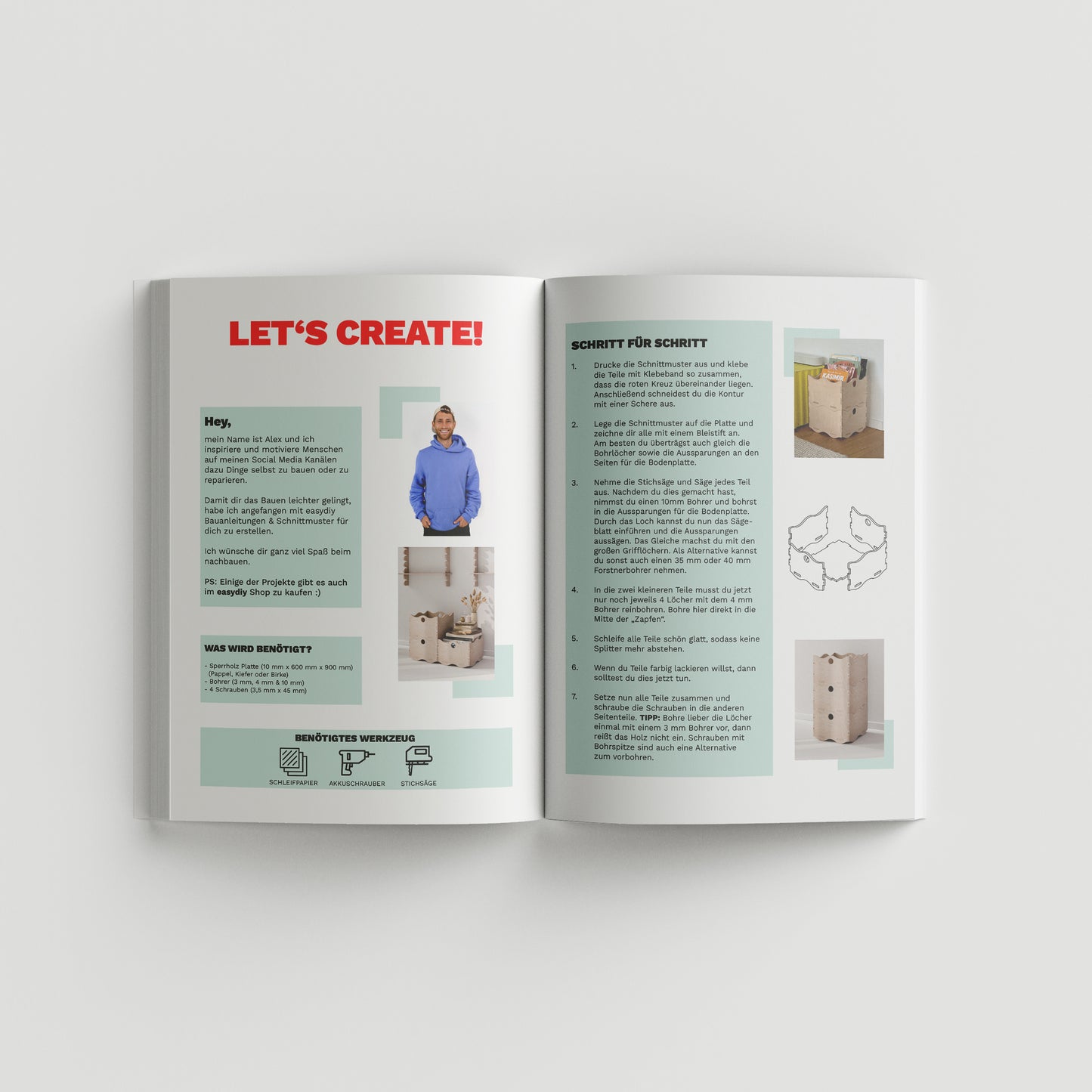 DIY stapelbare Box aus Holz - Bauanleitung + Schnittmuster