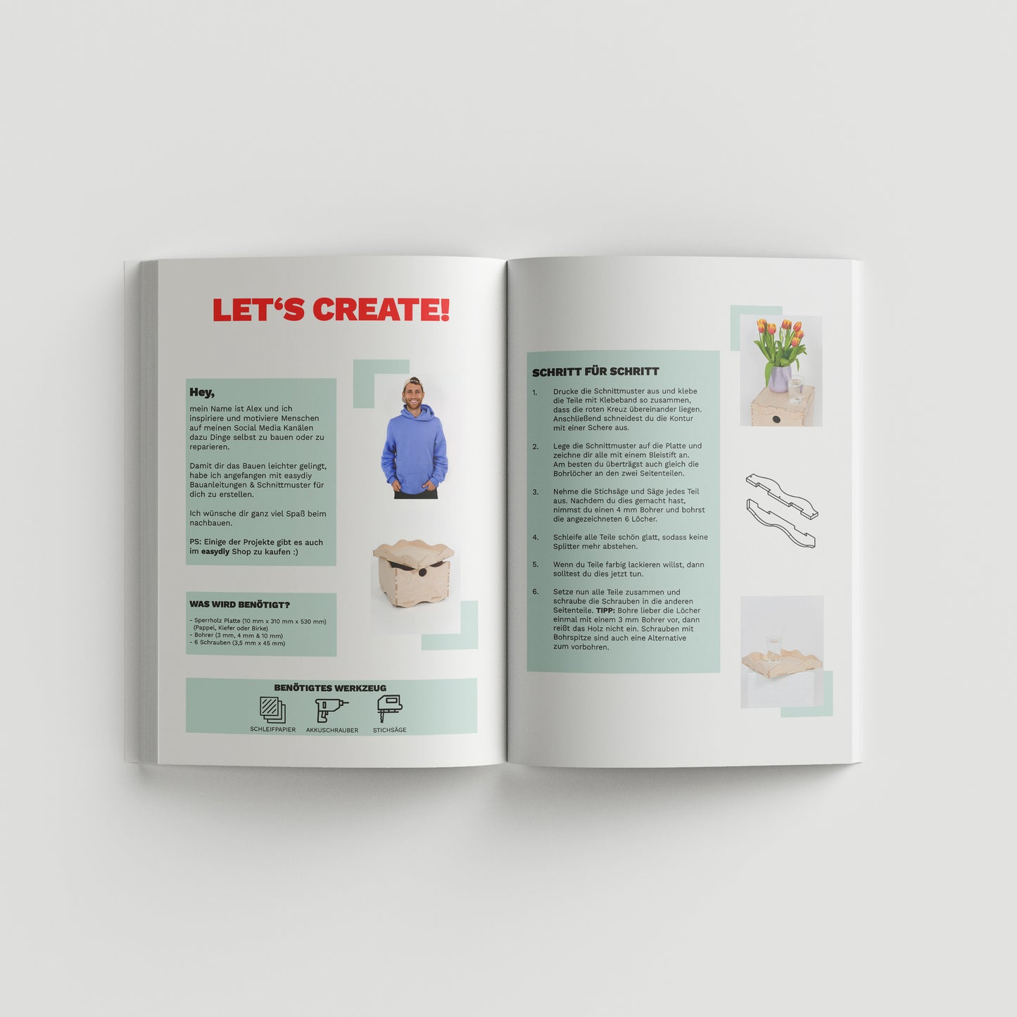 DIY Deckel/Tablett für stapelbare Box - Bauanleitung + Schnittmuster