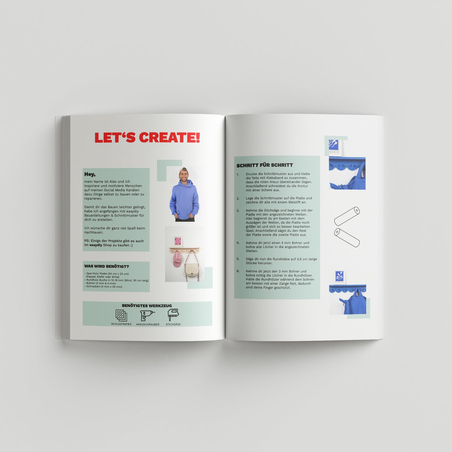 DIY Garderobe + Bilderleiste - Bauanleitung + Schnittmuster