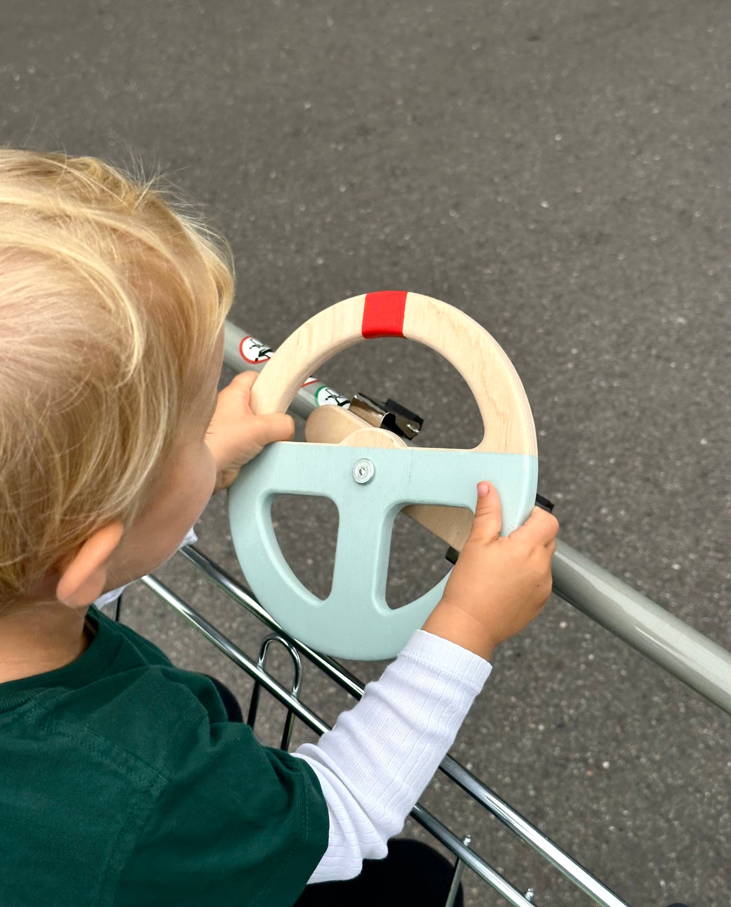 Kinderlenkrad aus Holz für Einkaufswagen