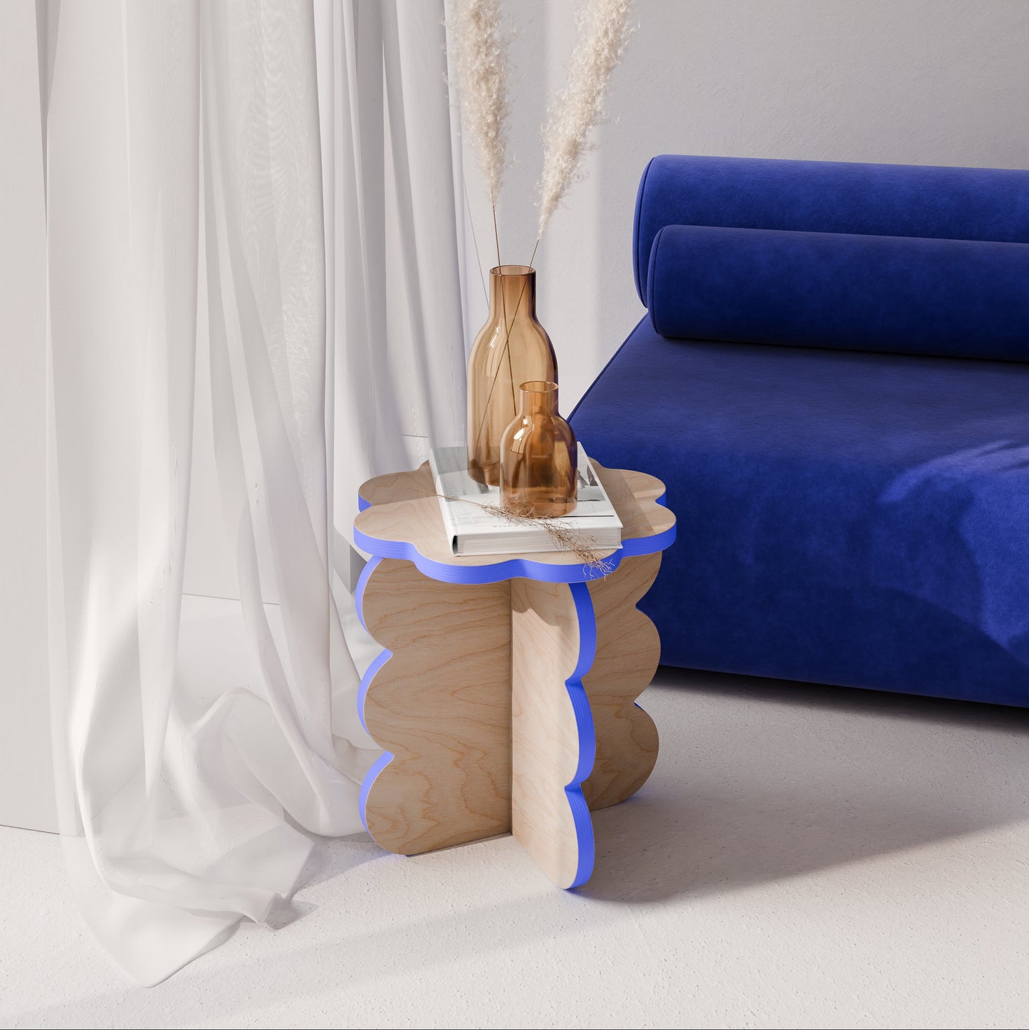 wavy chair original - moderner Beistelltisch/Hocker aus Holz